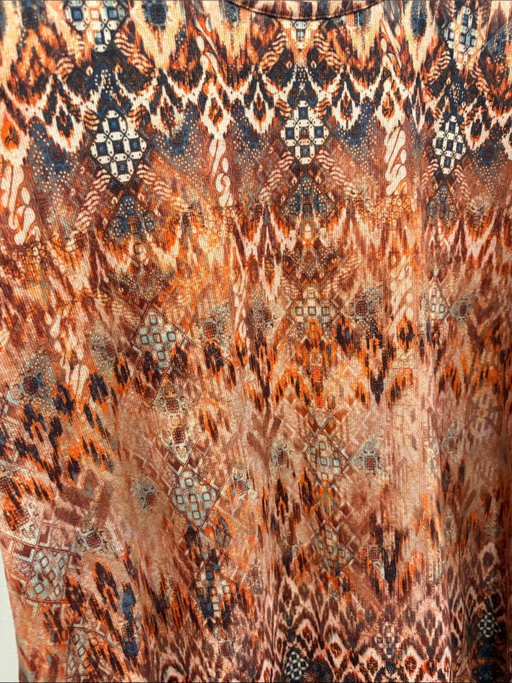 Textured Orange Ikat Scoop-Neck Tunic by Song n Spirit ptp 19 boho - Picture 6 of 8